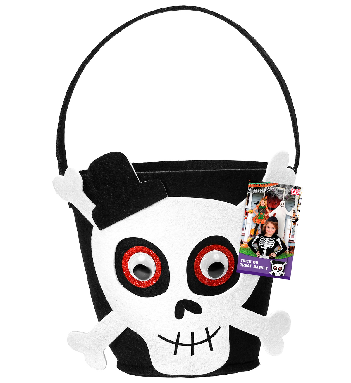 Cestino Borsetta Dolcetto O Scherzetto Teschio - Accessori Halloween Carnevale Cosplay Bambina - 01347