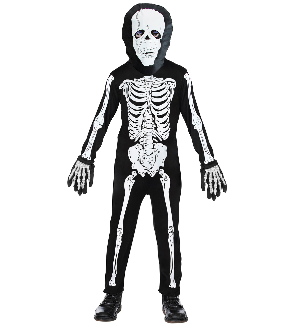 Costume Vestito Abito Travestimento Carnevale Halloween Cosplay Bambino Scheletro - 3811