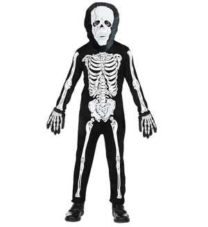 Costume Vestito Abito Travestimento Carnevale Halloween Cosplay Bambino Scheletro - 3811