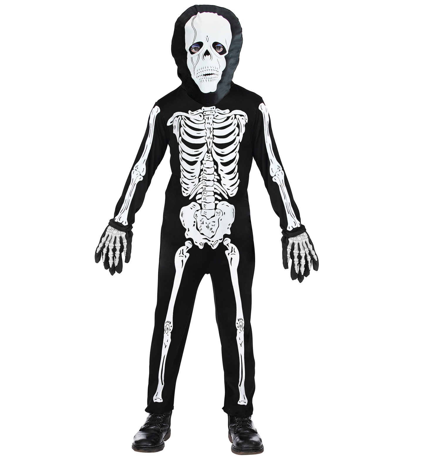 Costume Vestito Abito Travestimento Carnevale Halloween Cosplay Bambino Scheletro - 3811
