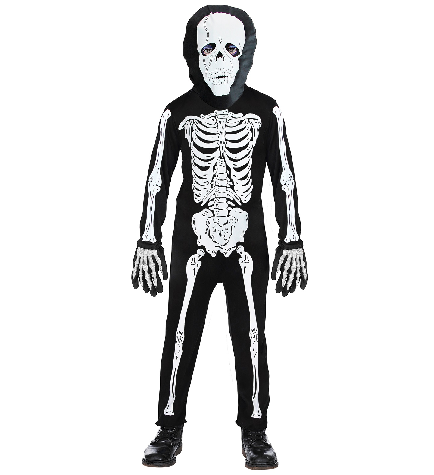Costume Vestito Abito Travestimento Carnevale Halloween Cosplay Bambino Scheletro - 3811