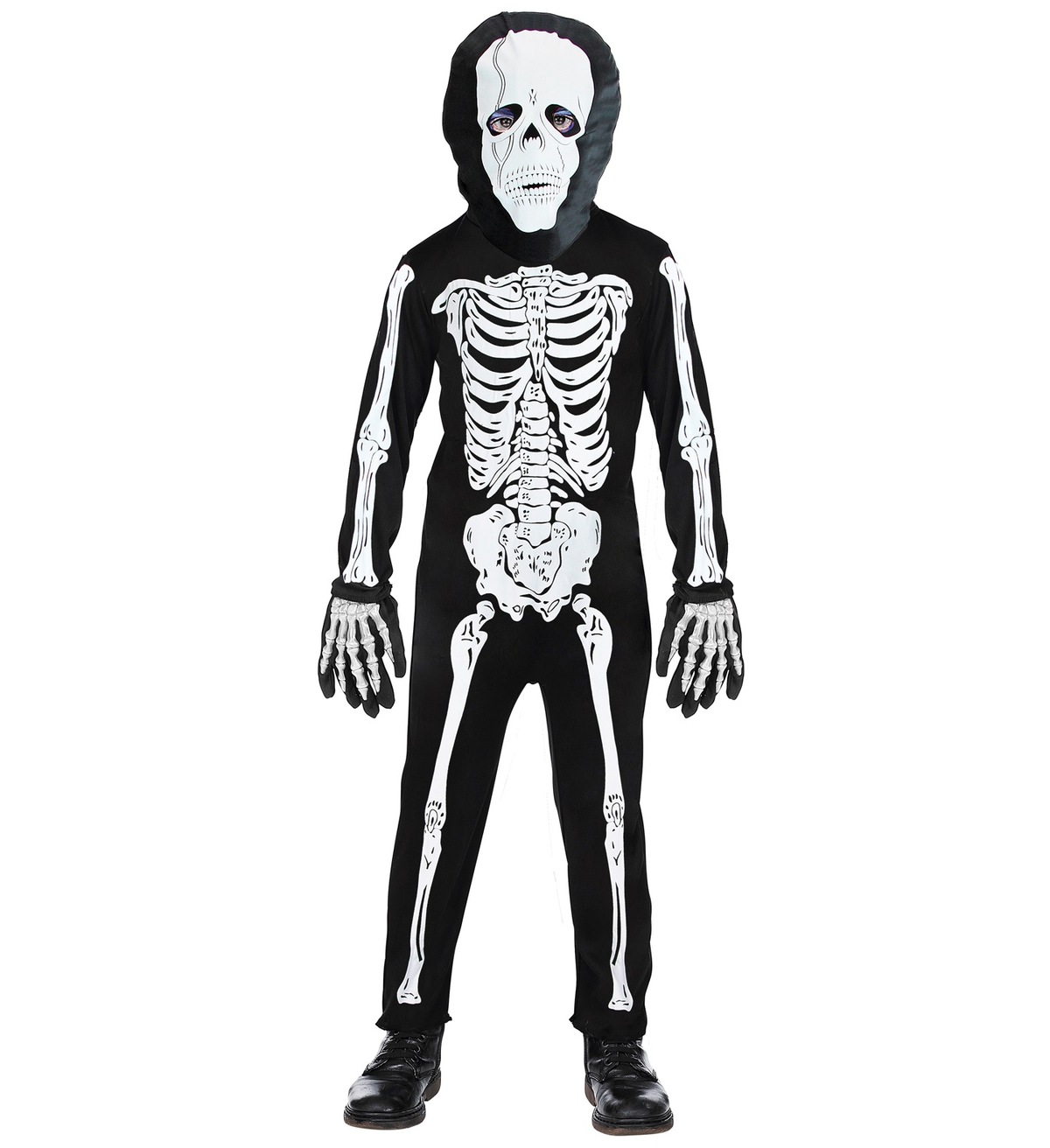Costume Vestito Abito Travestimento Carnevale Halloween Cosplay Bambino Scheletro - 3811