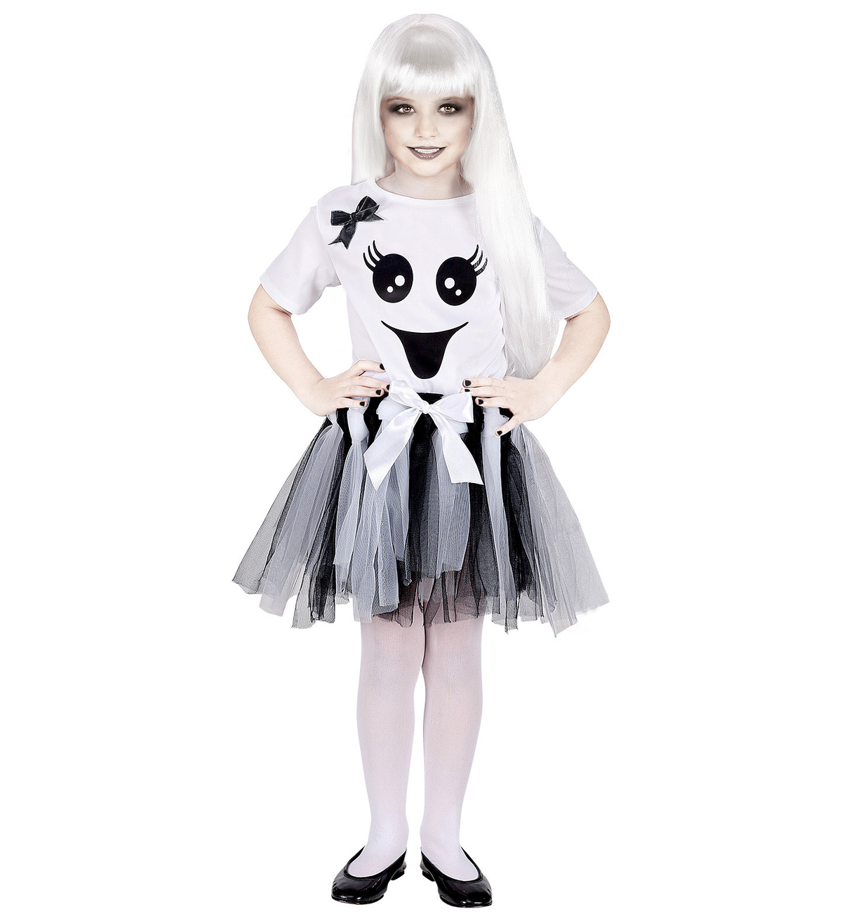 Costume Vestito Abito Travestimento Carnevale Halloween Cosplay Bambina- Fantasma - 9653