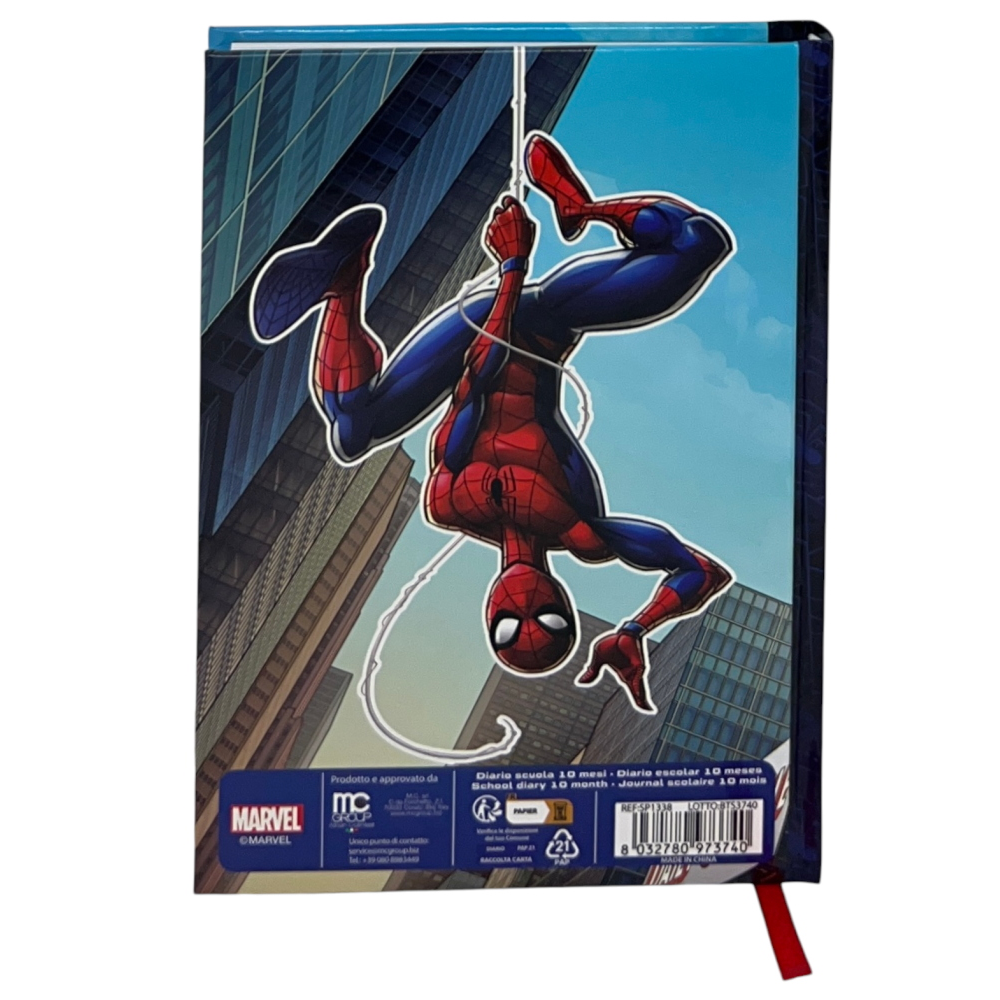 Diario Spiderman MARVEL Agenda 10 Mesi Scuola Elementare Media - Sp1338