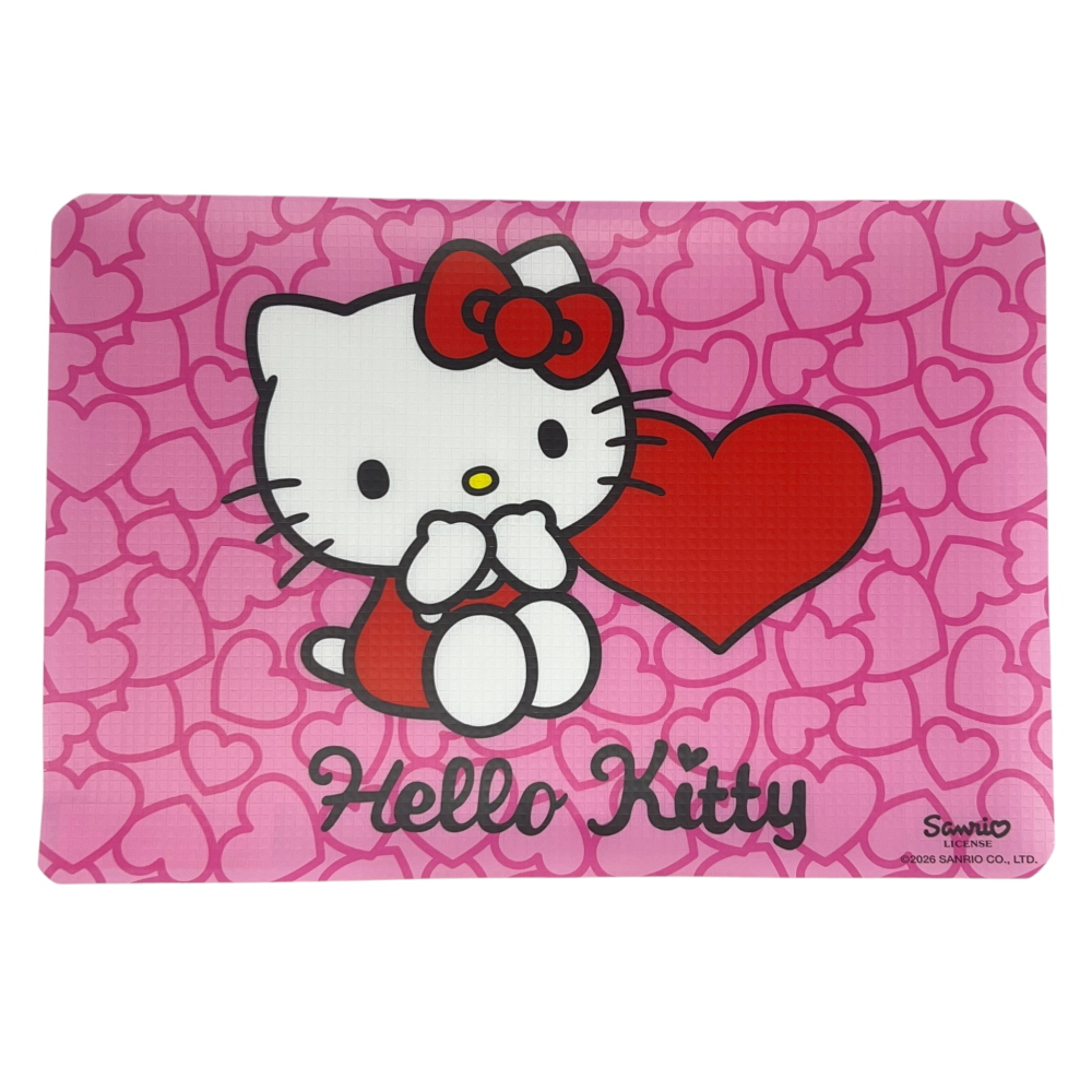 Tovaglietta Hello Kitty Sanrio in Plastica Morbida Antiscivolo Ripiegabile Lavabile da Colazione Pranzo Cm.44x30 - 300042
