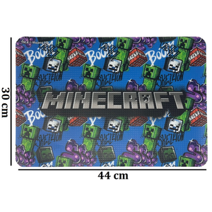 Tovaglietta Minecraft in Plastica Morbida Antiscivolo Ripiegabile Lavabile da Colazione Pranzo Cm.44x30 - Fu6023