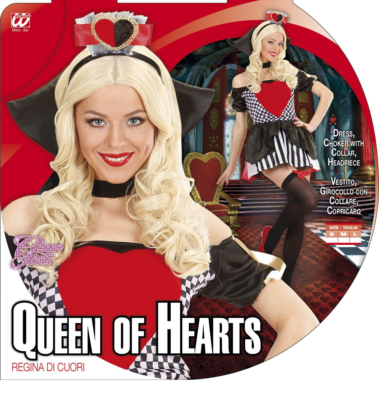 Costume Vestito Abito Travestimento Carnevale Halloween Cosplay Donna Adulto - Regina di Cuori - 7645