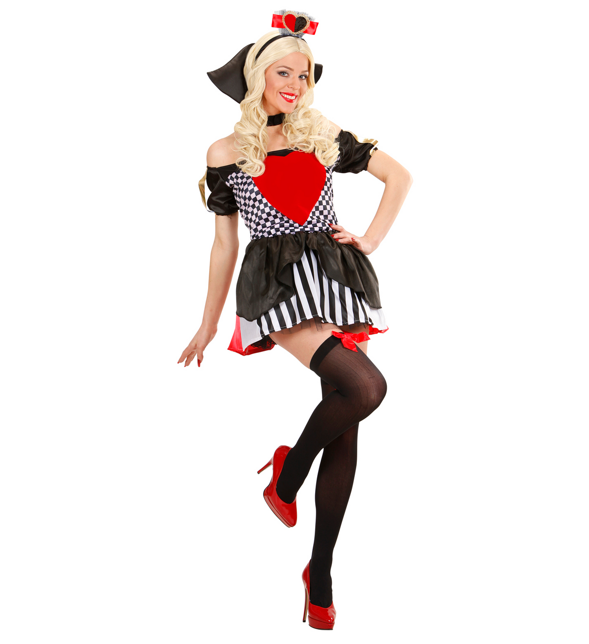 Costume Vestito Abito Travestimento Carnevale Halloween Cosplay Donna Adulto - Regina di Cuori - 7645