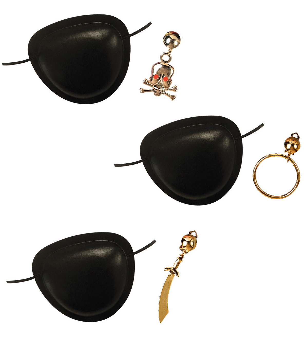 Set Pirata - Benda per Occhio e Orecchino - Accessori Abito Vestito Carnevale Bambino