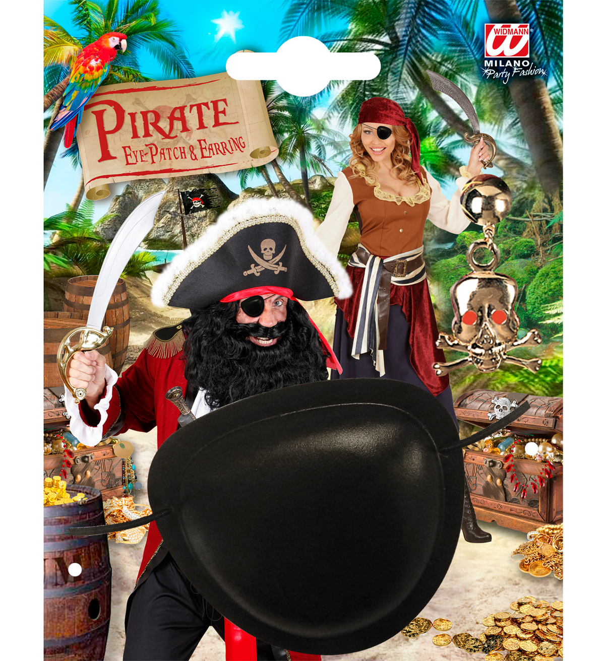 Set Pirata - Benda per Occhio e Orecchino - Accessori Abito Vestito Carnevale Bambino