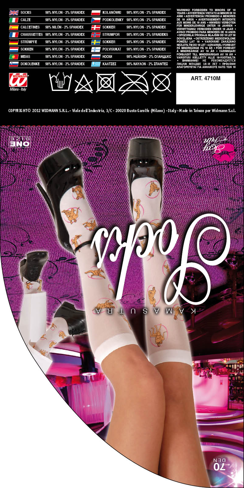 Calze Collant Kamasutra Bianche 70 Denari - Adulto - Accessori Abito Vestito Travestimento Carnevale Donna Uomo