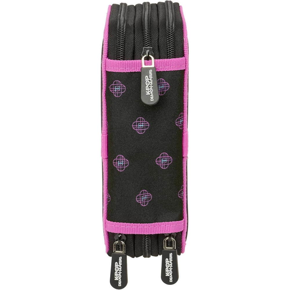 Astuccio 3 Zip Scuola Huntrix Kpop Demon Hunters Multiscomparto Portacolori - 8857