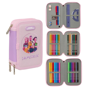 Astuccio 3 Zip Scuola Huntrix Kpop Demon Hunters Multiscomparto Portacolori - 7857