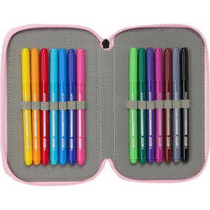 Astuccio 3 Zip Scuola Huntrix Kpop Demon Hunters Multiscomparto Portacolori - 7857