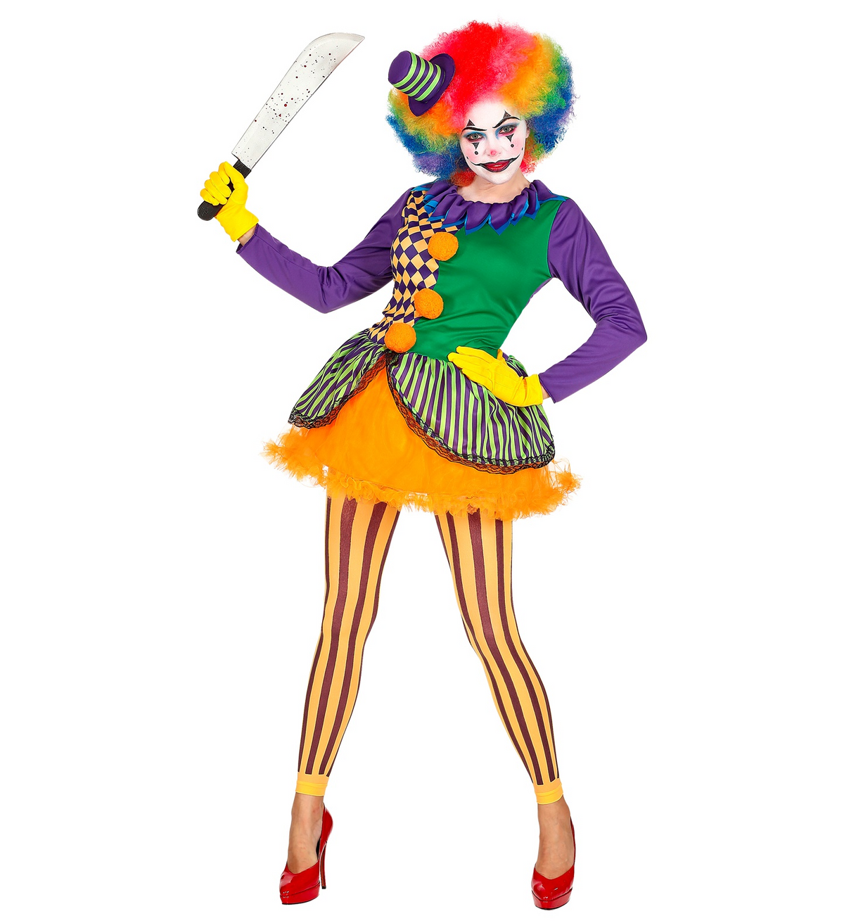Costume Vestito Abito Travestimento Carnevale Halloween Cosplay Adulto Evil Joker - Donna - 0285