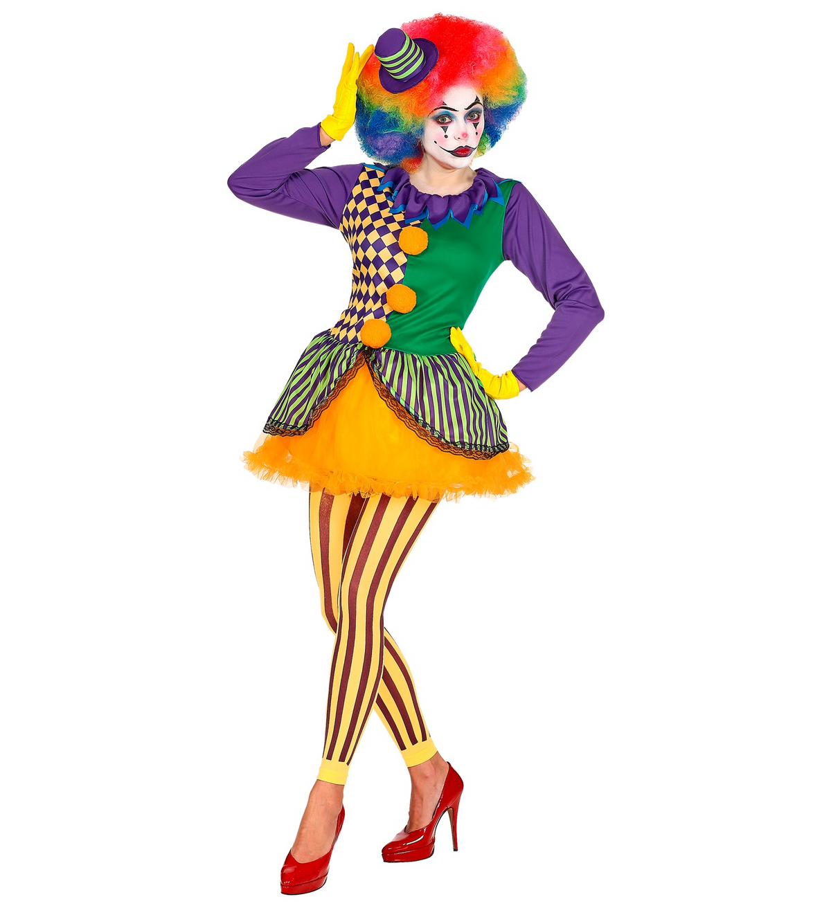 Costume Vestito Abito Travestimento Carnevale Halloween Cosplay Adulto Evil Joker - Donna - 0285