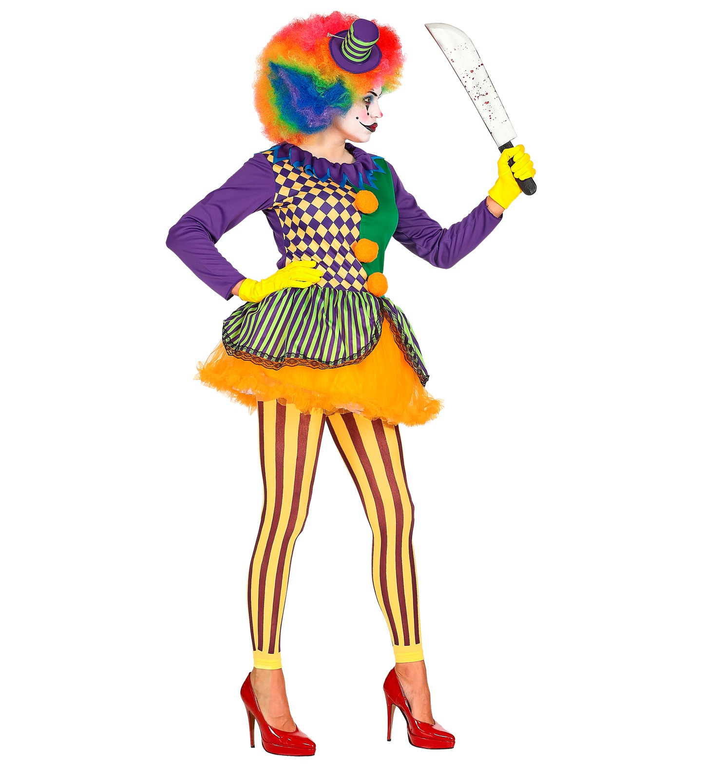 Costume Vestito Abito Travestimento Carnevale Halloween Cosplay Adulto Evil Joker - Donna - 0285