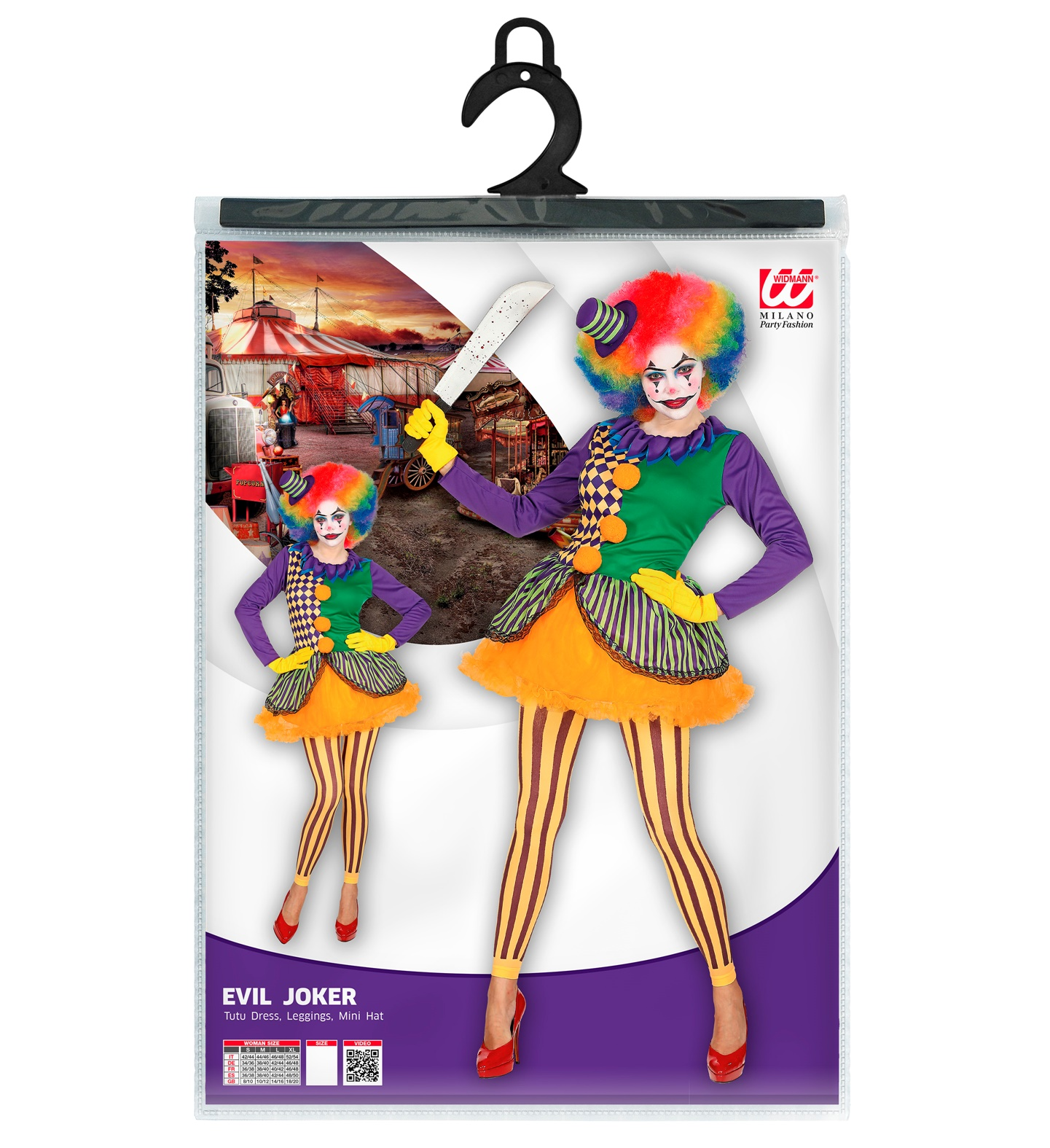 Costume Vestito Abito Travestimento Carnevale Halloween Cosplay Adulto Evil Joker - Donna - 0285