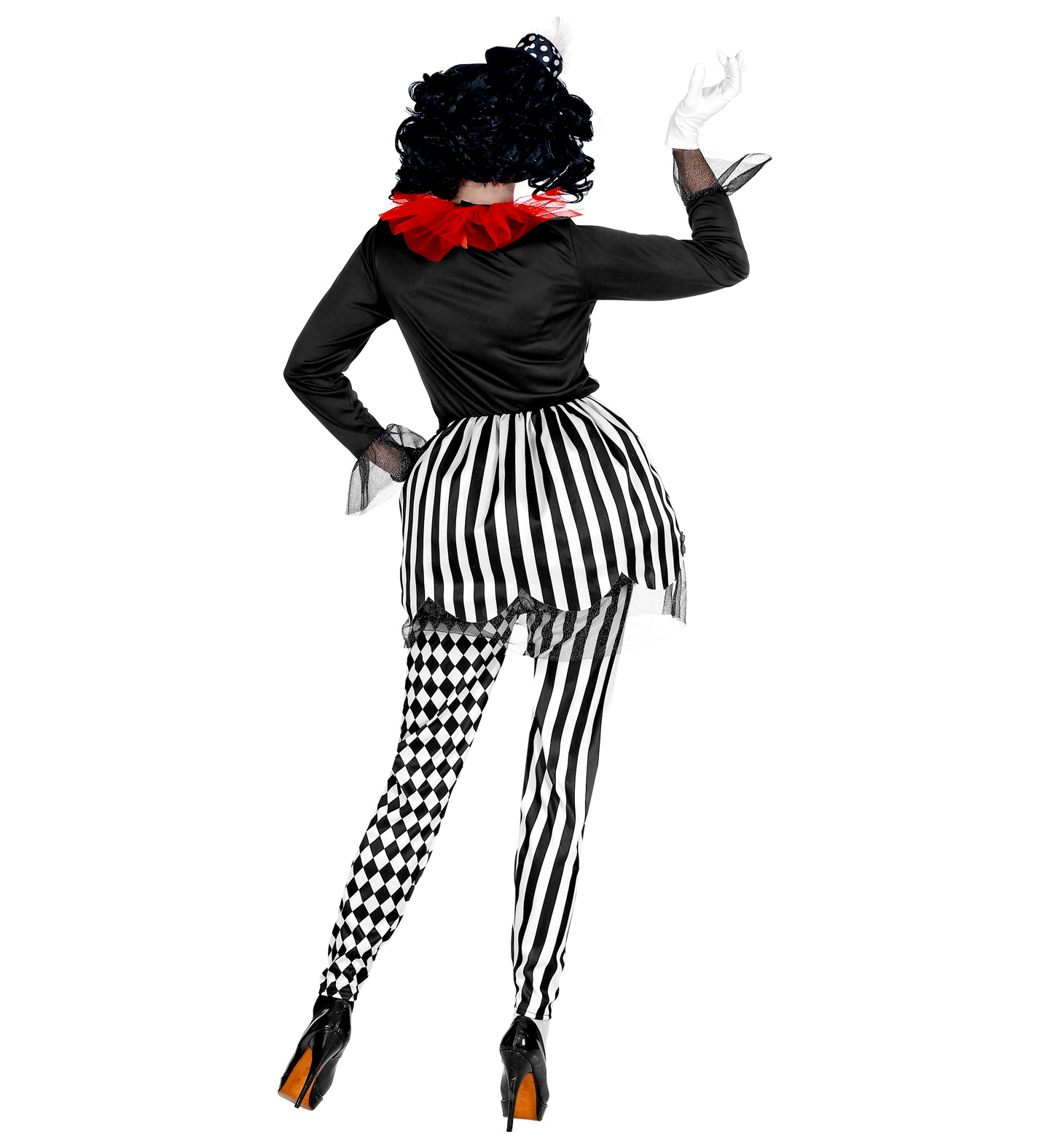 Costume Vestito Abito Travestimento Carnevale Halloween Cosplay Donna Adulto - Arlecchina Horror - 0800
