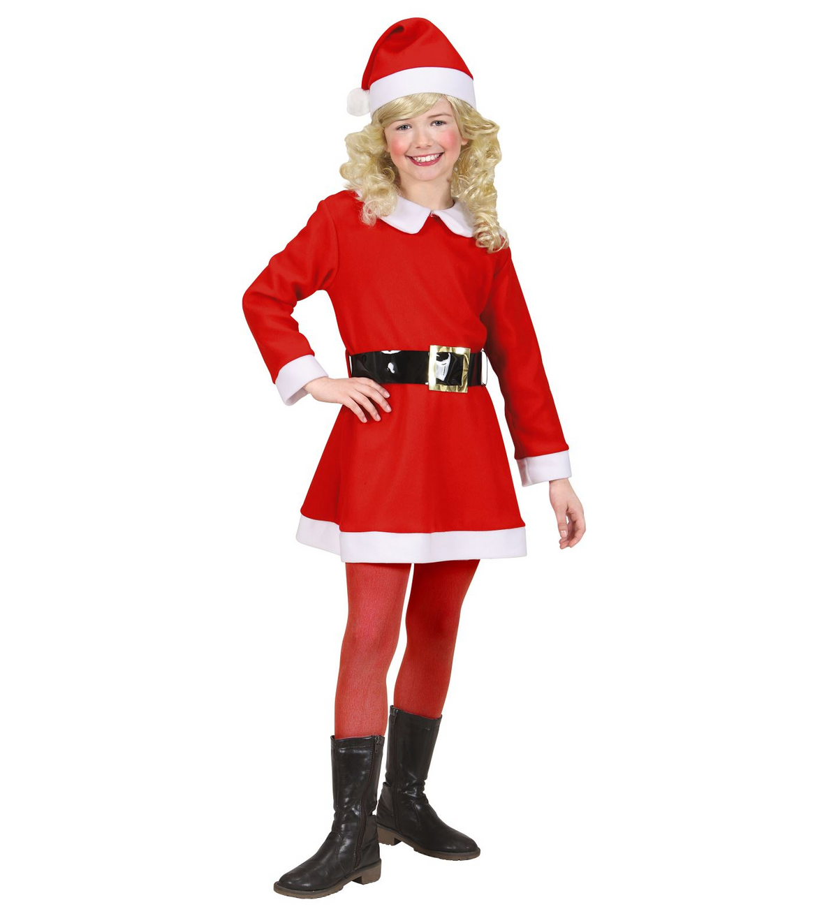 Costume Vestito Abito Travestimento Carnevale Halloween Cosplay Bambina - Miss Santa Babbo Natale - 1490