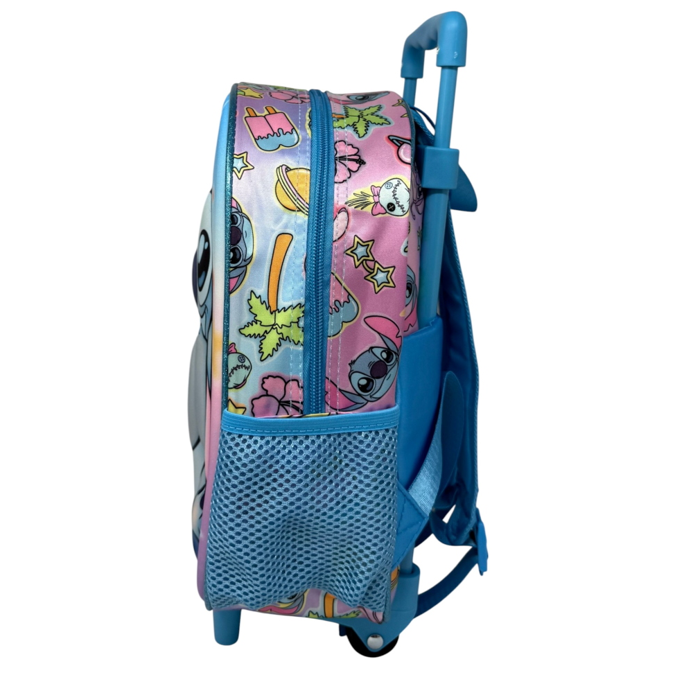 Zaino Asilo Trolley 3d Stitch DISNEY 34 CM con Spallacci e Carrello- 09623