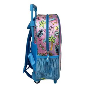 Zaino Asilo Trolley 3d Stitch DISNEY 34 CM con Spallacci e Carrello- 09623