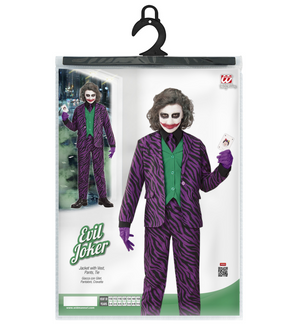 Costume con Accessori Evil Clown Abito Bastone con Teschio 105 CM Travestimento Halloween 11/13 Anni - 1931+07603