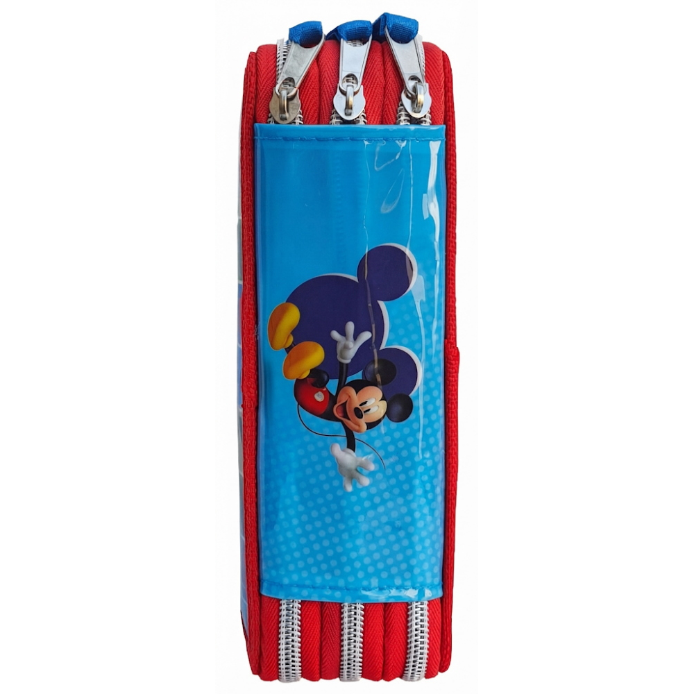 Astuccio Scuola 3d Mickey Mouse DISNEY Topolino Multiscomparto 3 Zip Portacolori Fila Giotto - Mic0632