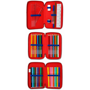 Astuccio Scuola 3d Mickey Mouse DISNEY Topolino Multiscomparto 3 Zip Portacolori Fila Giotto - Mic0632