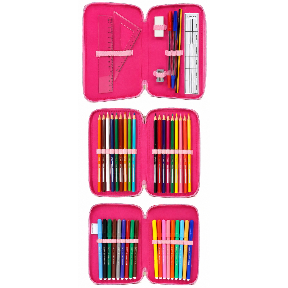 Astuccio Scuola 3d Minnie Mouse DISNEY Multiscomparto 3 Zip Portacolori Fila Giotto - Min0632