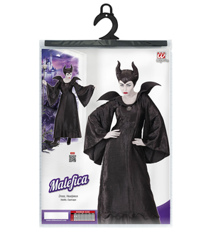 Vestito Carnevale + Accessori Malefica Abito Copricapo e Bastone Magico S/l Travestimento - 0370+52815