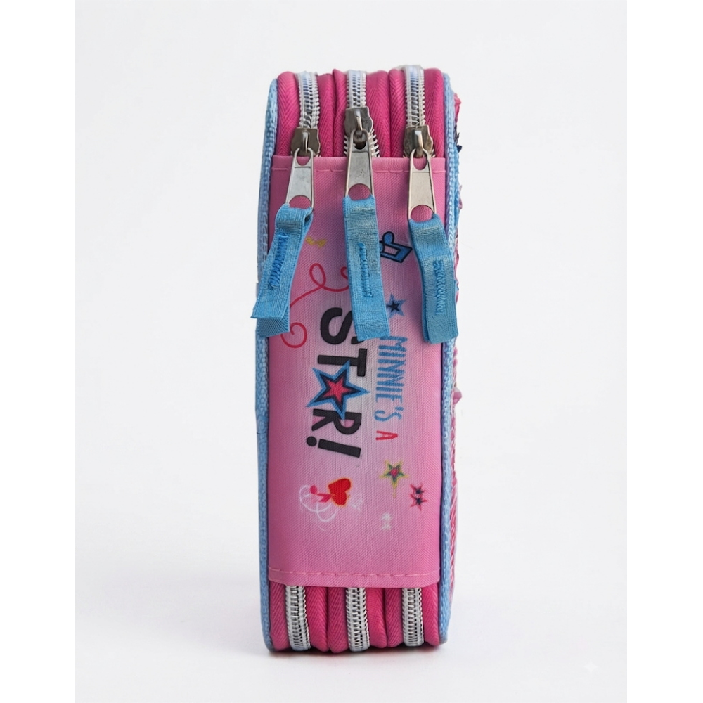 Astuccio Scuola 3d Minnie Mouse DISNEY Multiscomparto 3 Zip Portacolori Fila Giotto - Min0632