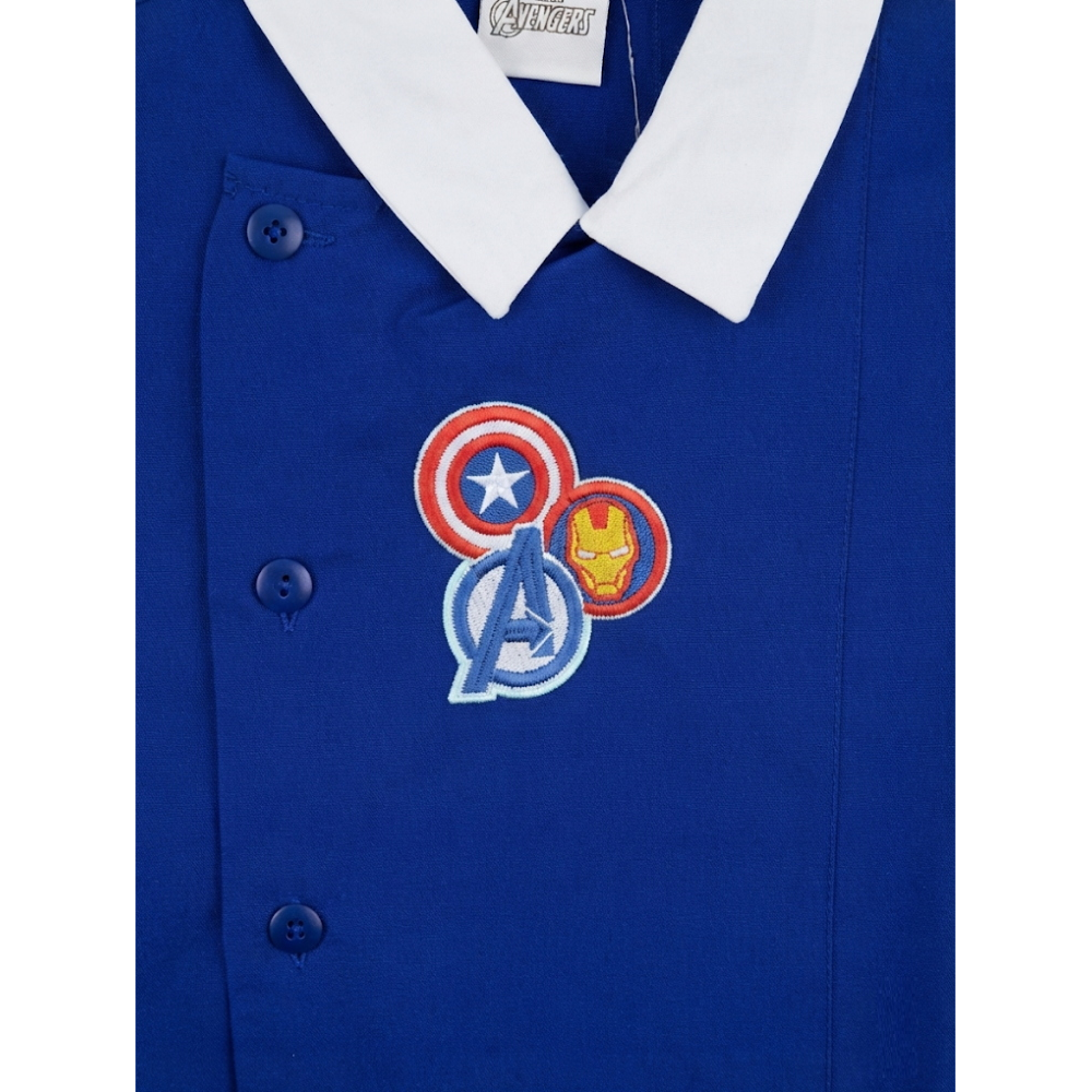Grembiule Avengers MARVEL Scuola Elementare Ricamato Tinta Unita Cotone - Ave0508