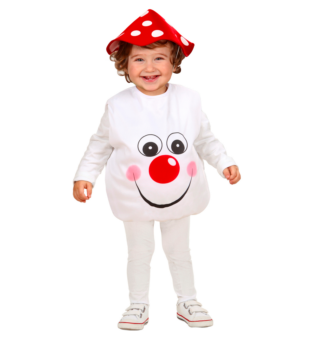 Costume Vestito Abito Travestimento Carnevale Bambina Funghetto - Taglia 1/3 Anni -