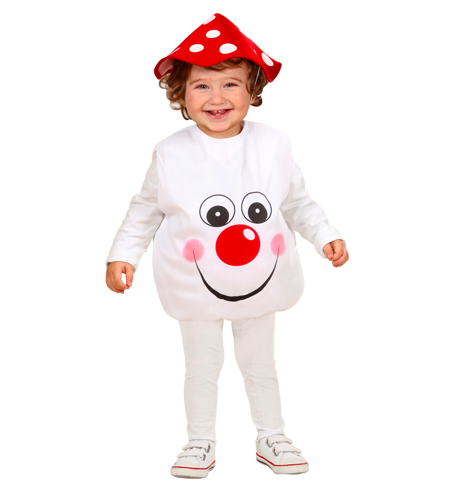 Costume Vestito Abito Travestimento Carnevale Bambina Funghetto - Taglia 1/3 Anni -