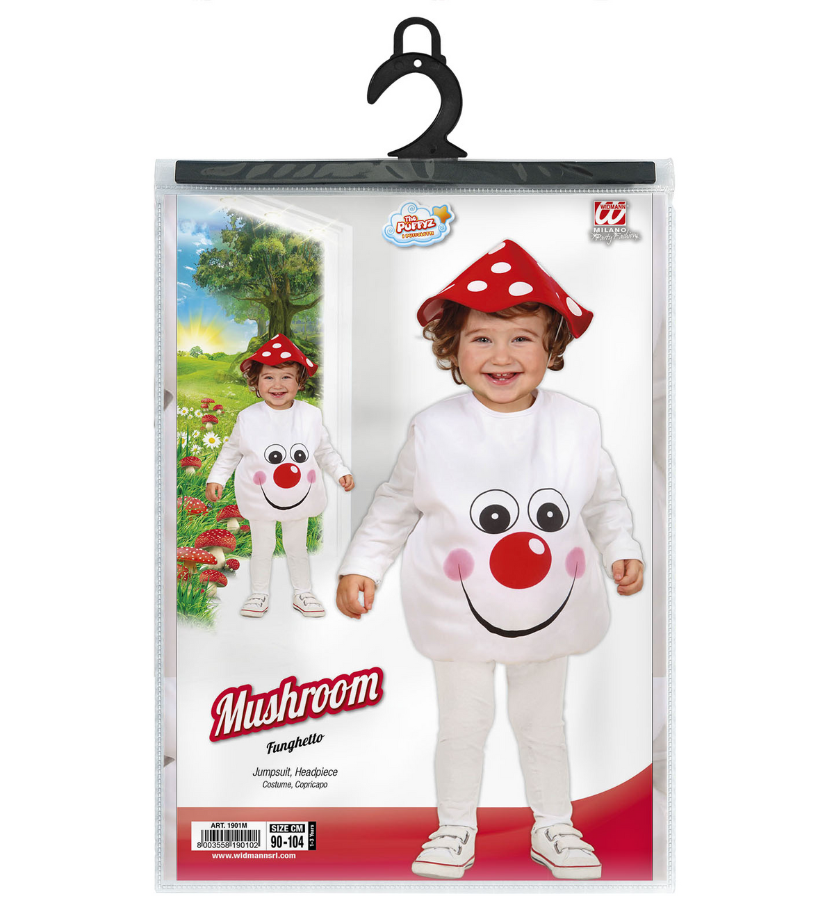Costume Vestito Abito Travestimento Carnevale Bambina Funghetto - Taglia 1/3 Anni -
