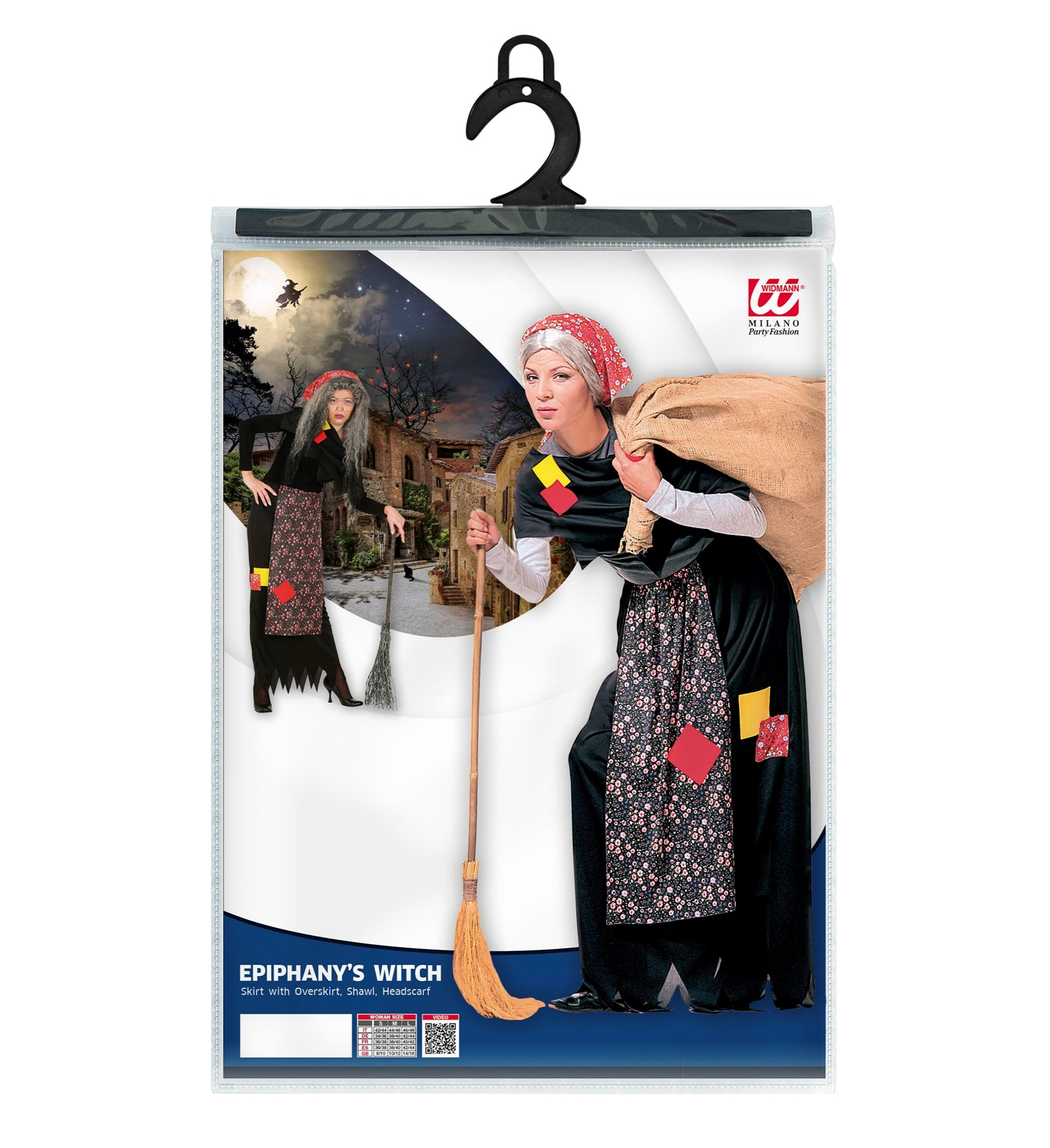 Costume Vestito Abito Travestimento Carnevale Natalizio - Befana - Cosplay Adulto - 3504