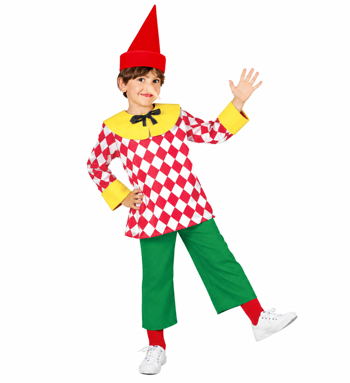 Costume Vestito Abito Travestimento Carnevale Halloween Bambino Burattino - 3834