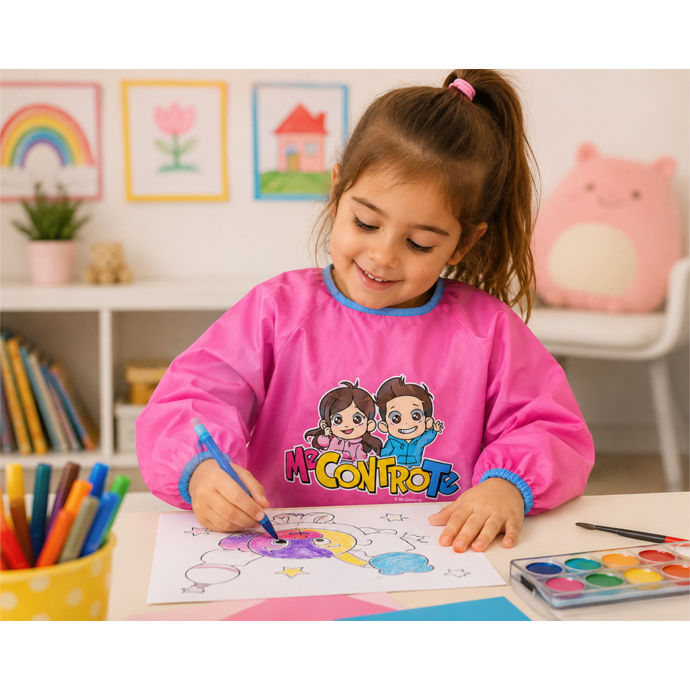 Grembiule Pittura Me Contro Te Luì Sofì Impermeabile Scuola Pranzo Disegnare - J02594mc