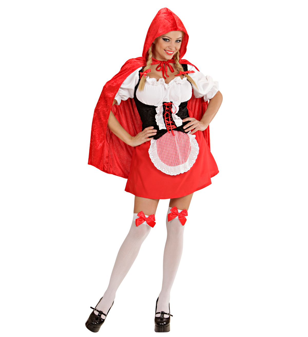 Costume Vestito Abito Travestimento Carnevale Adulto - Cappuccetto Mantellino Rosso