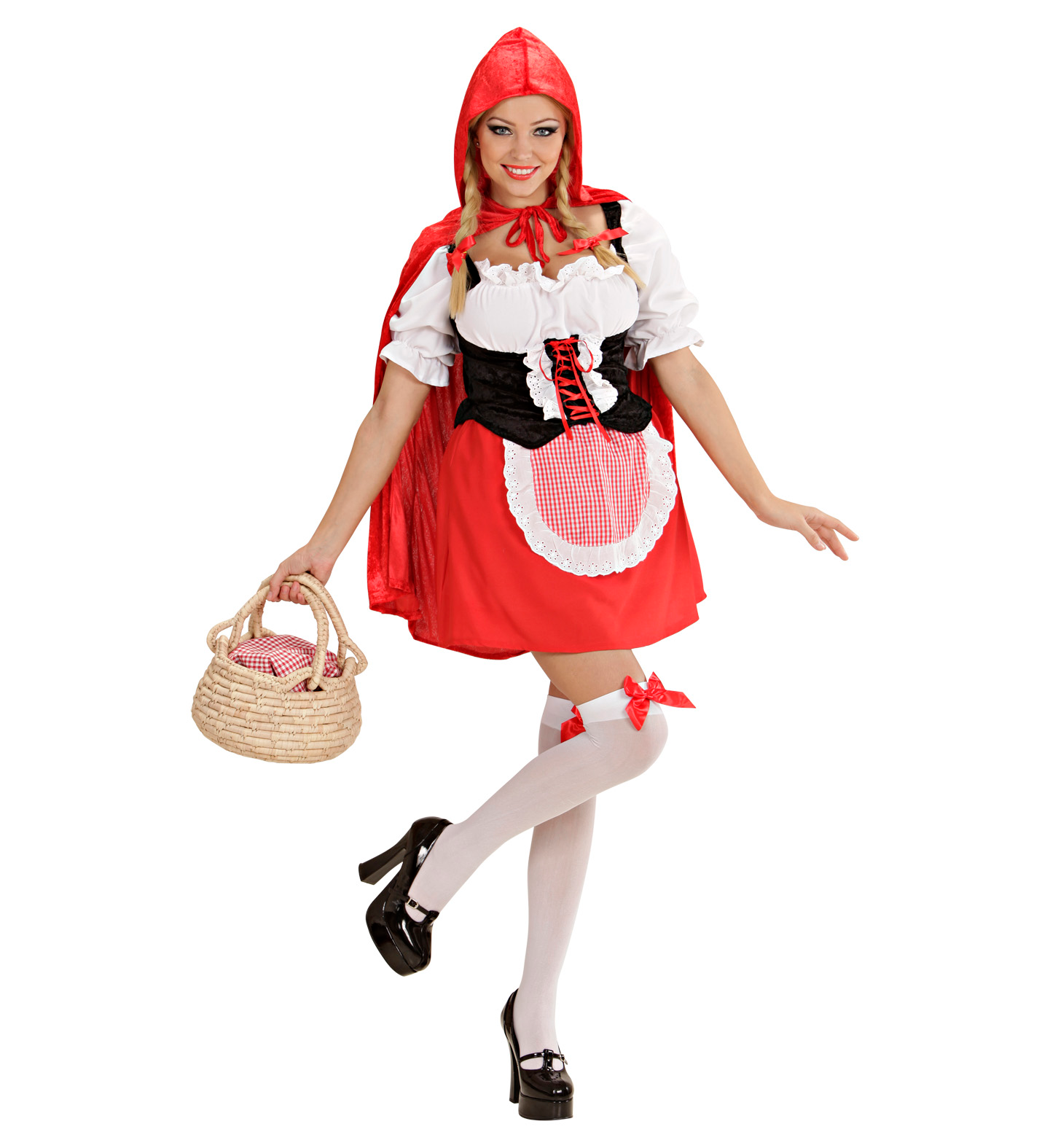 Costume Vestito Abito Travestimento Carnevale Adulto - Cappuccetto Mantellino Rosso