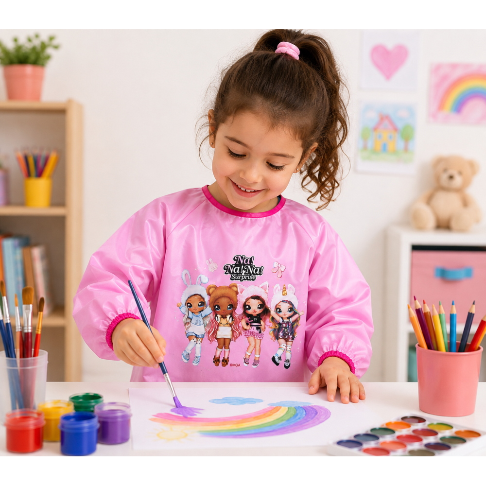 Grembiule Pittura Na Na Na Surprise Impermeabile Scuola Pranzo Disegnare - B02592mc