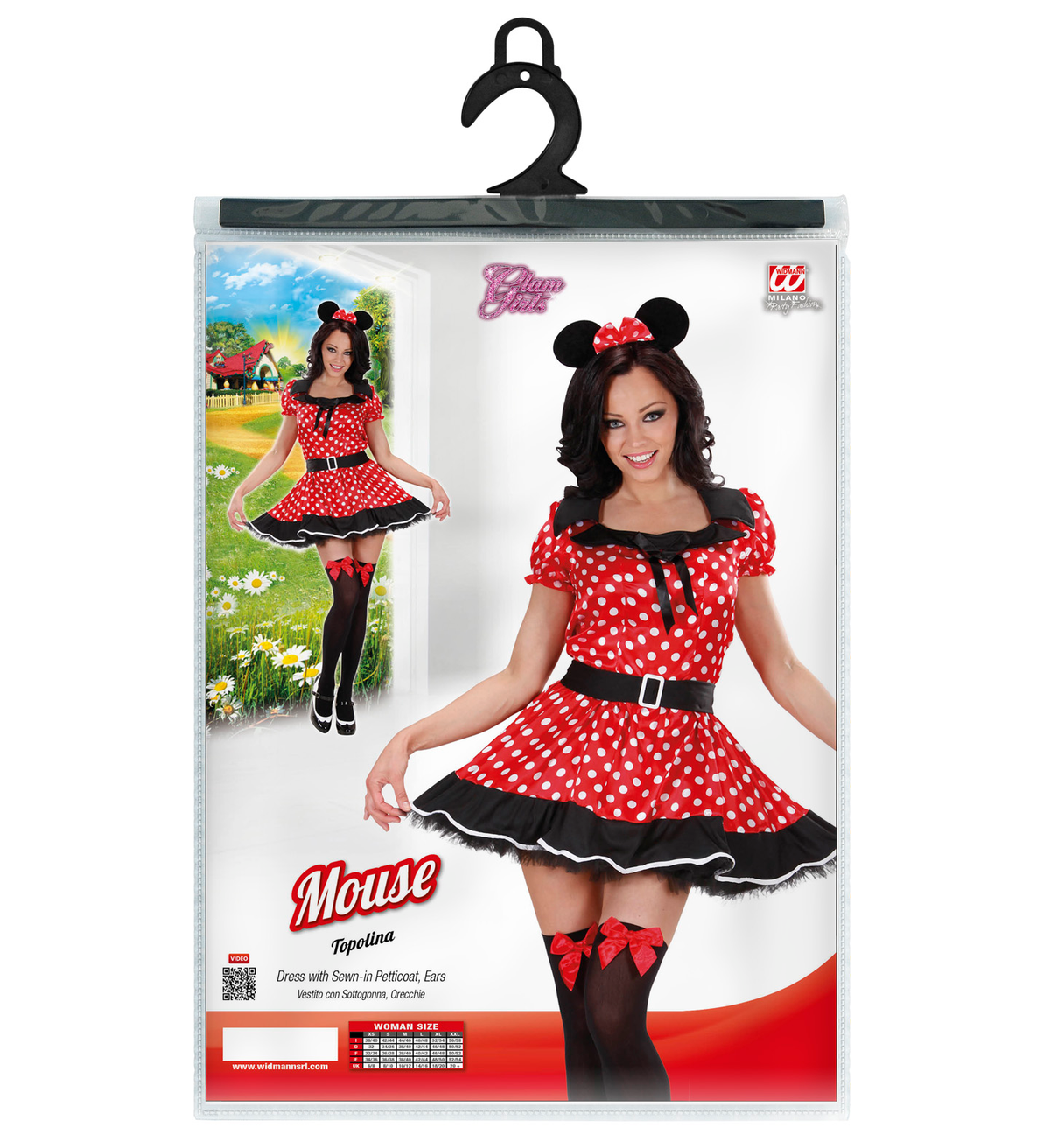 Costume Vestito Abito Travestimento Carnevale Adulto - Topolina - 7744