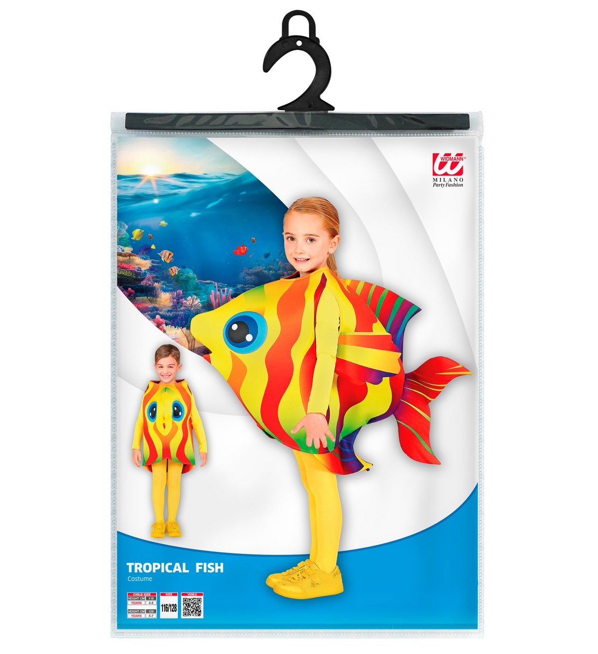 Costume Vestito Abito Travestimento Carnevale Cosplay Bambina Pesce Tropicale - 0004