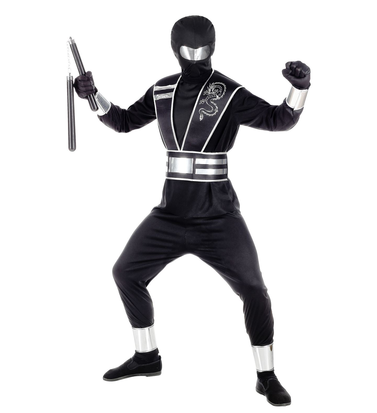 Vestito Carnevale + Accessori Mirror Ninja Costume Spada Sai 5/7 Anni Travestimento - 0011+8711s