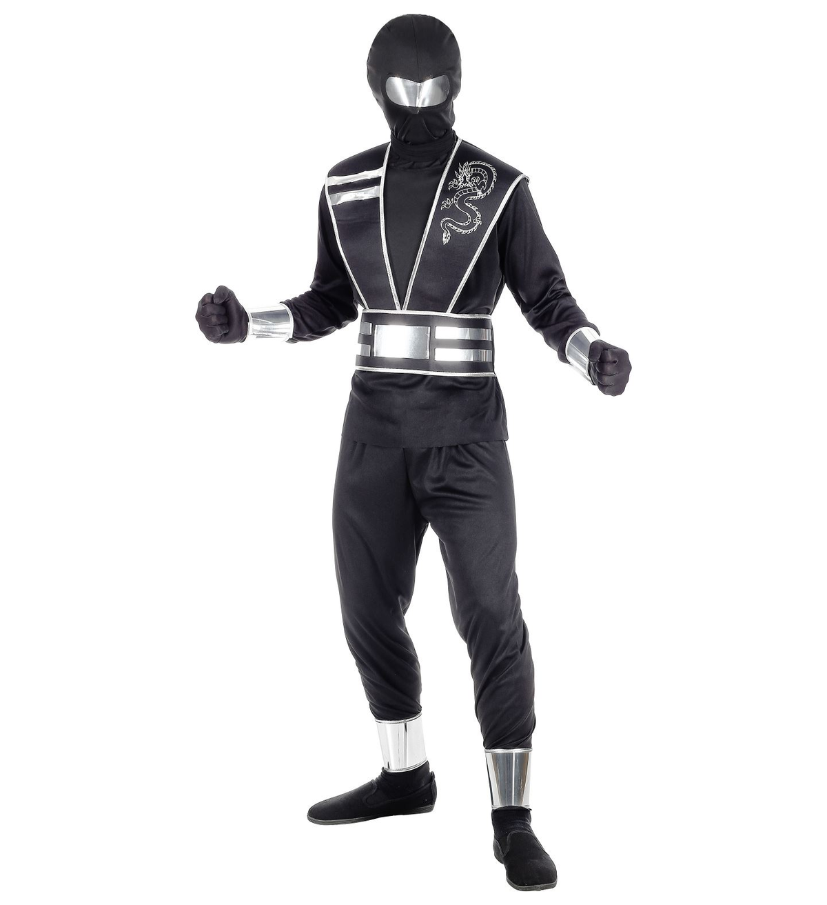 Vestito Carnevale + Accessori Mirror Ninja Costume Set Armi 5/7 Anni Travestimento - 0011+01205