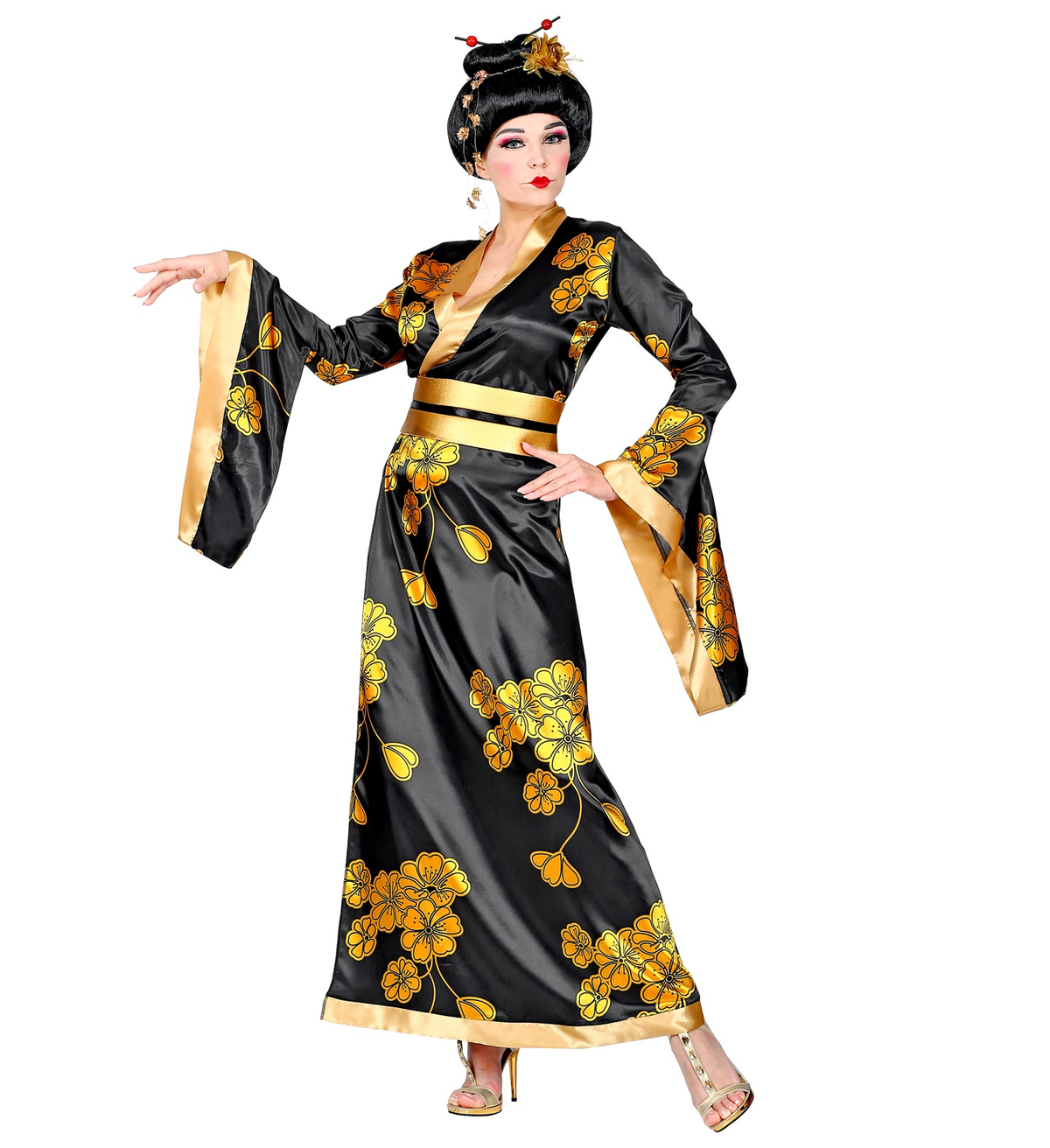 Costume Vestito Abito Travestimento Carnevale Cosplay Adulto Donna Giapponese Geisha - 0153