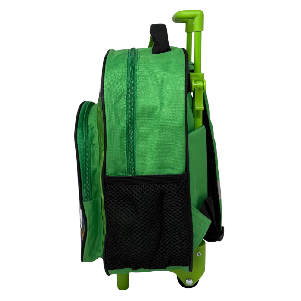 Zaino Asilo Trolley Minecraft con Tasca Frontale 30 Cm. Manico Allungabile - Fu5316