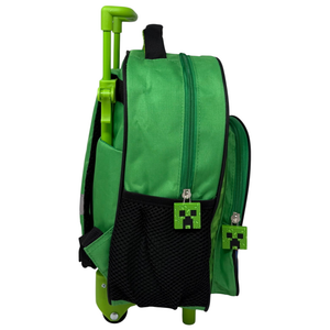 Zaino Asilo Trolley Minecraft con Tasca Frontale 30 Cm. Manico Allungabile - Fu5316