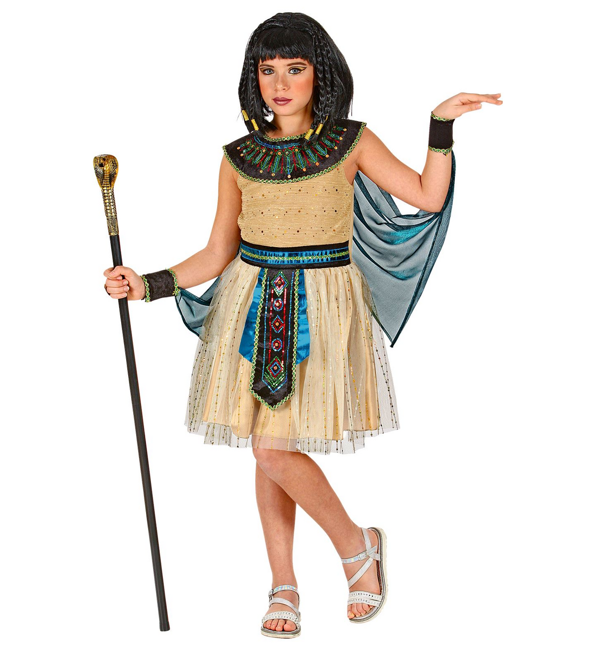 Costume Vestito Abito Travestimento Carnevale Cosplay Bambina - Regina Egiziana - 0189